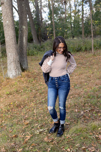 Too Chic Cinnamon Stripe Bodysuit - *1 LEFT*