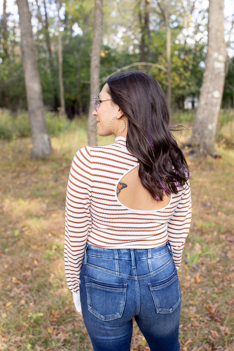 Too Chic Cinnamon Stripe Bodysuit - *1 LEFT*