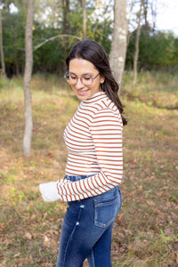 Too Chic Cinnamon Stripe Bodysuit - *1 LEFT*