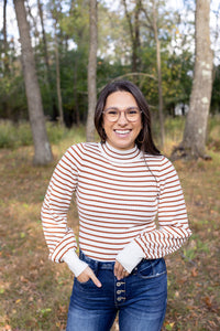 Too Chic Cinnamon Stripe Bodysuit - *1 LEFT*