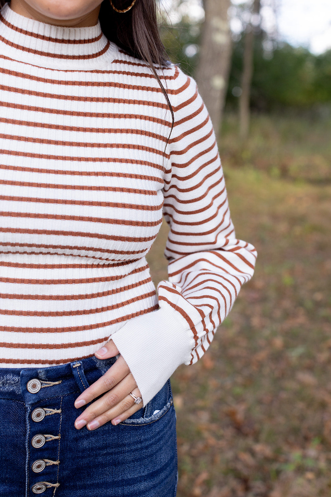 Too Chic Cinnamon Stripe Bodysuit - *1 LEFT*