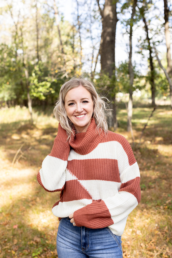 Check Me Out Color Block Sweater