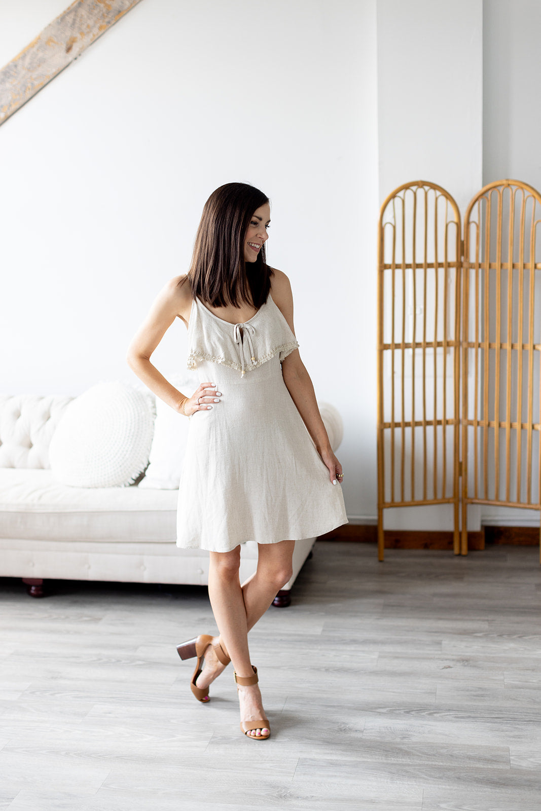 Totally Convinced Me Ruffle Linen Dress