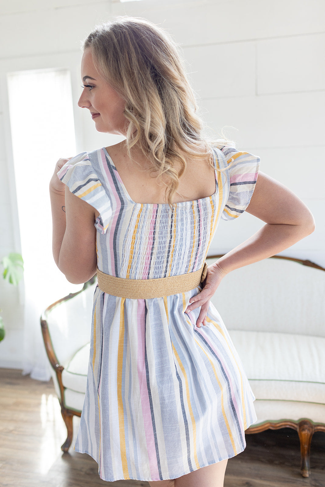 Lined Up Rainbow Stripe Dress - *1 LEFT*