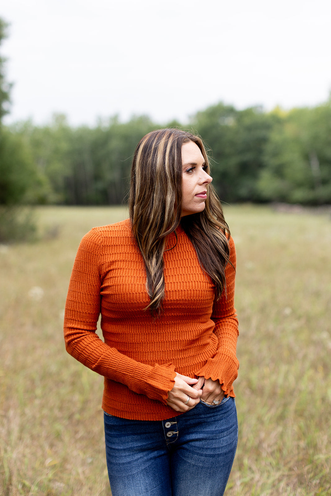 Pumpkin Latte Textured Sweater - *LOW STOCK*