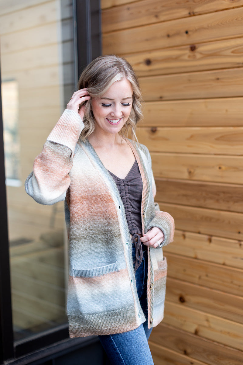 First In Line Ombre Sweater Cardigan