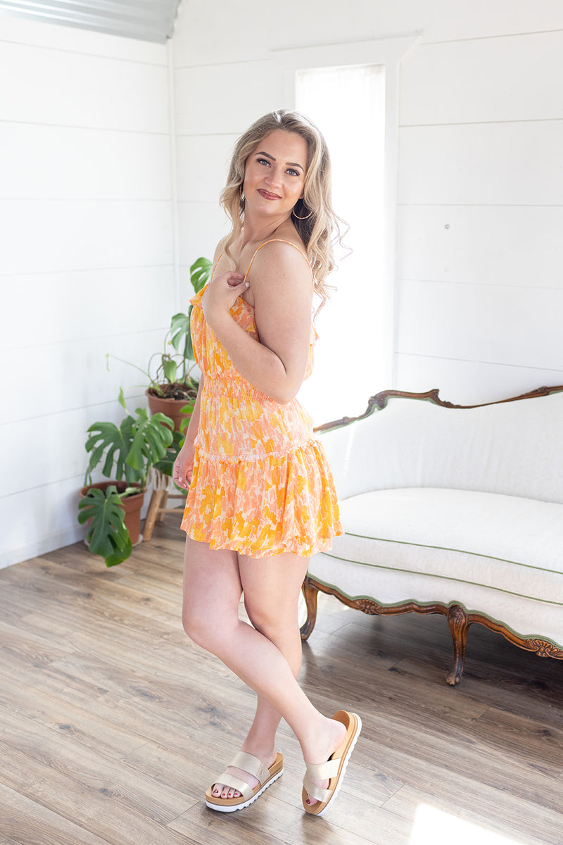 Here Comes The Sun Floral Romper