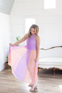 Kiss The Sky Pleated Maxi Dress