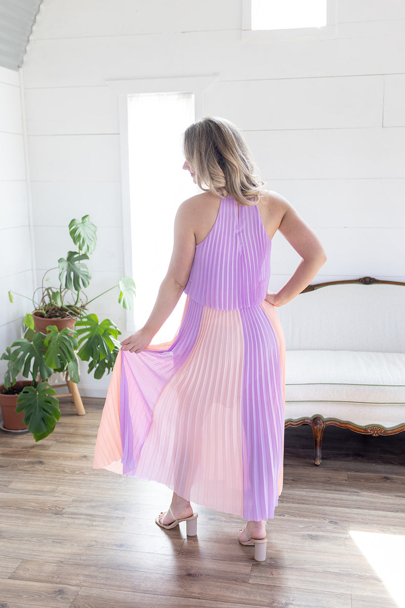 Kiss The Sky Pleated Maxi Dress