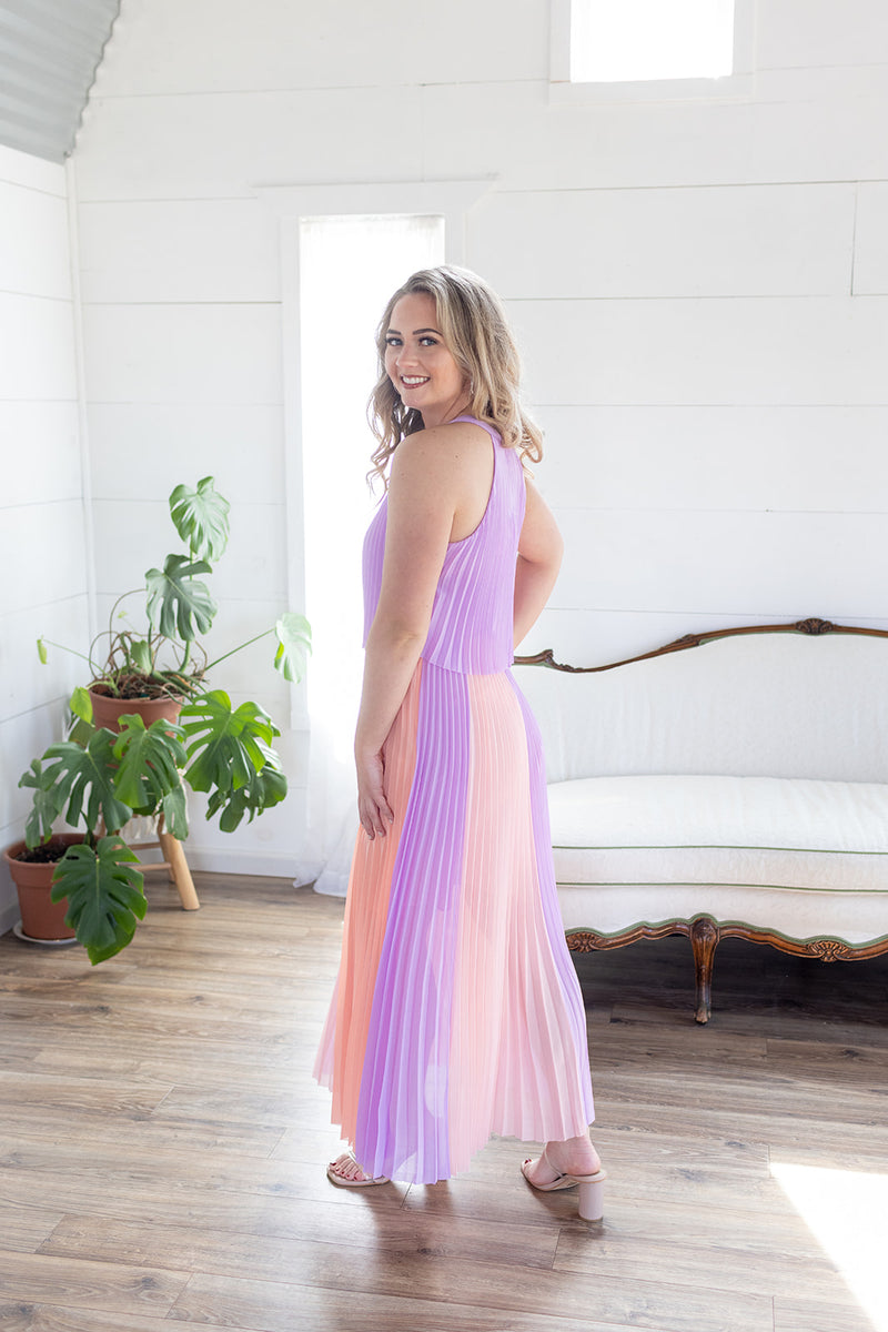 Kiss The Sky Pleated Maxi Dress