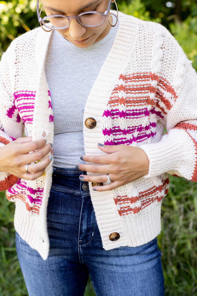 Sunset Glow Stripe Sweater Cardigan - *1 LEFT*