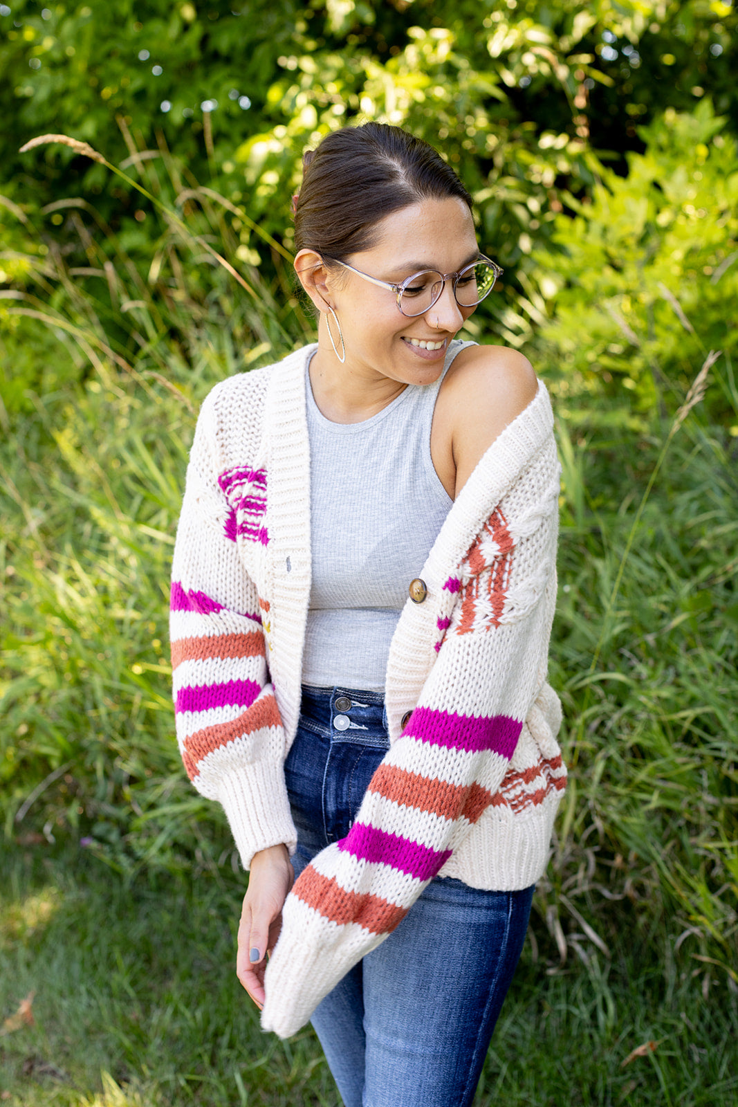 Sunset Glow Stripe Sweater Cardigan - *1 LEFT*