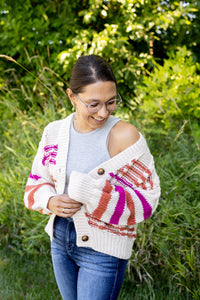 Sunset Glow Stripe Sweater Cardigan - *1 LEFT*