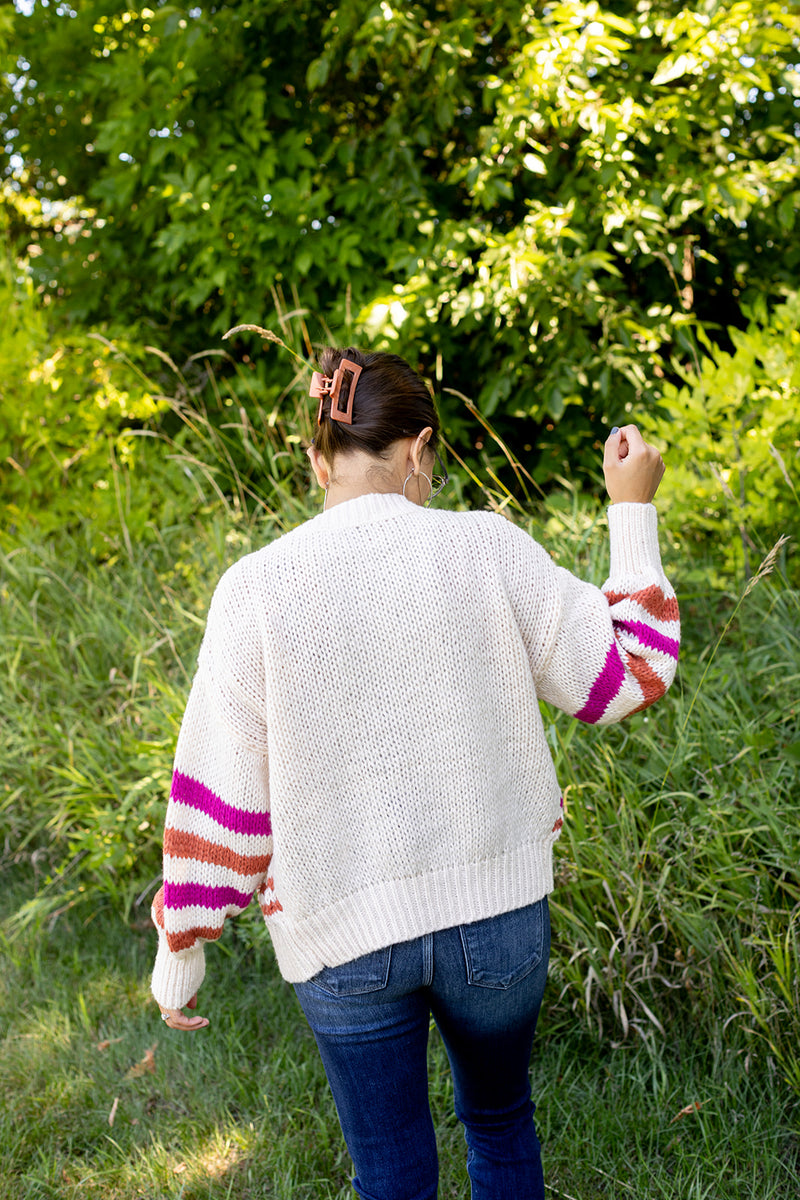 Sunset Glow Stripe Sweater Cardigan - *1 LEFT*