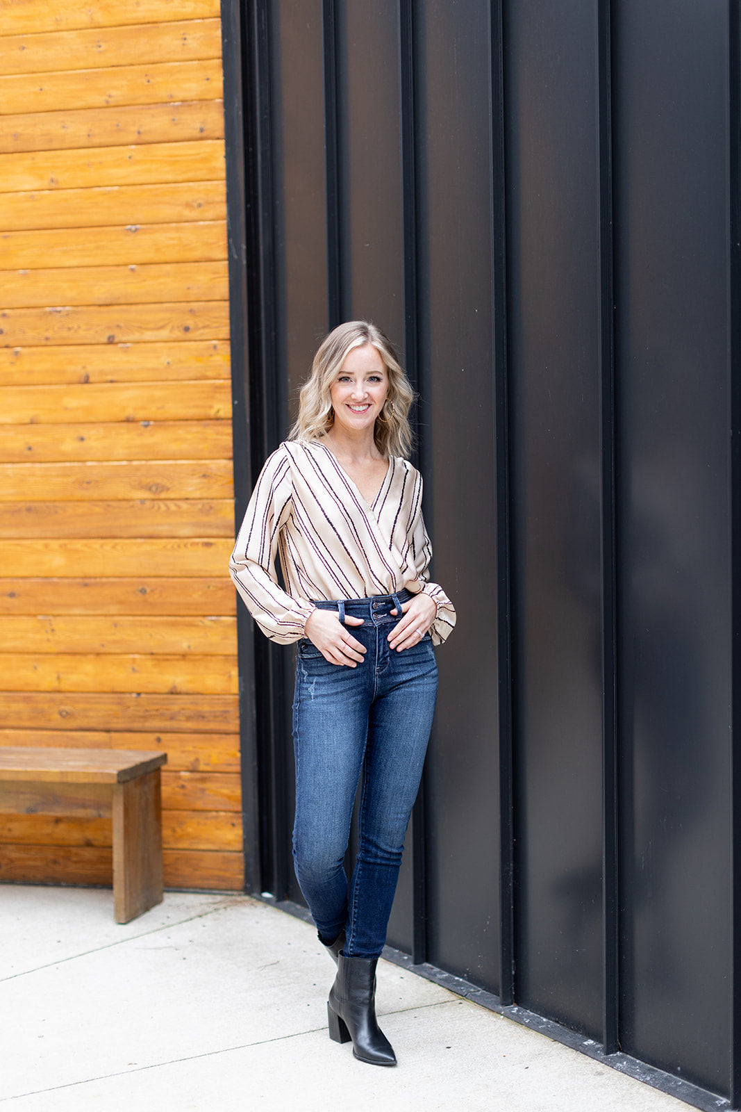 Make You Believe Stripe Satin Bodysuit