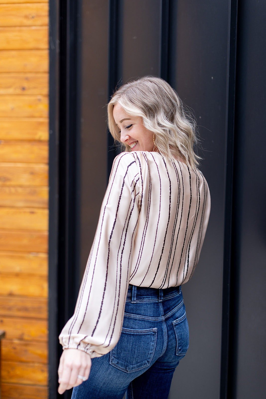 Make You Believe Stripe Satin Bodysuit