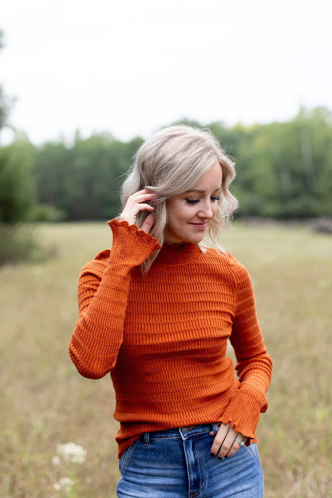 Pumpkin Latte Textured Sweater - *LOW STOCK*