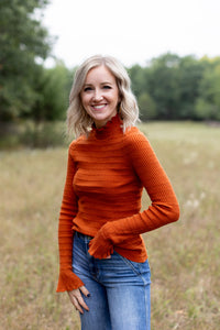 Pumpkin Latte Textured Sweater - *LOW STOCK*