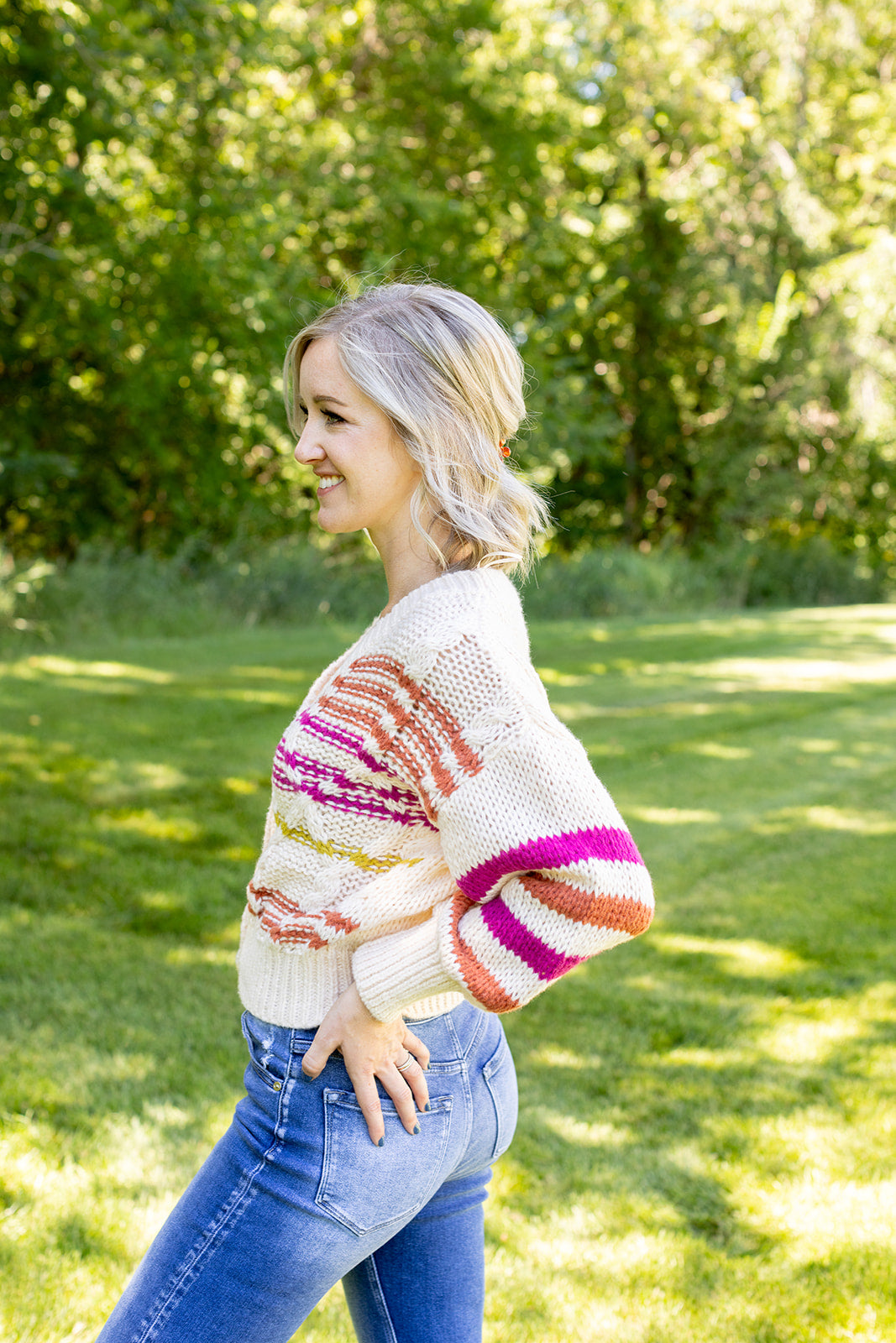 Sunset Glow Stripe Sweater Cardigan - *1 LEFT*