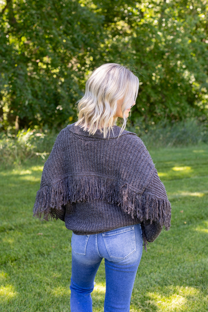 Boho Love Fringe Sweater -*1 LEFT*