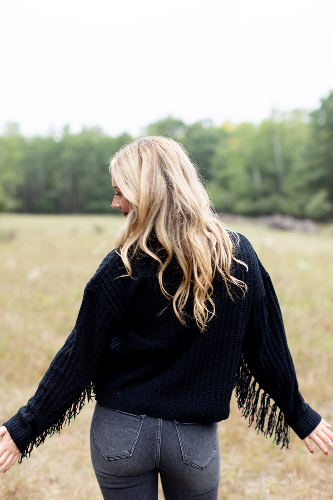 Road To Nowhere Black Fringe Sweater - *1 LEFT*