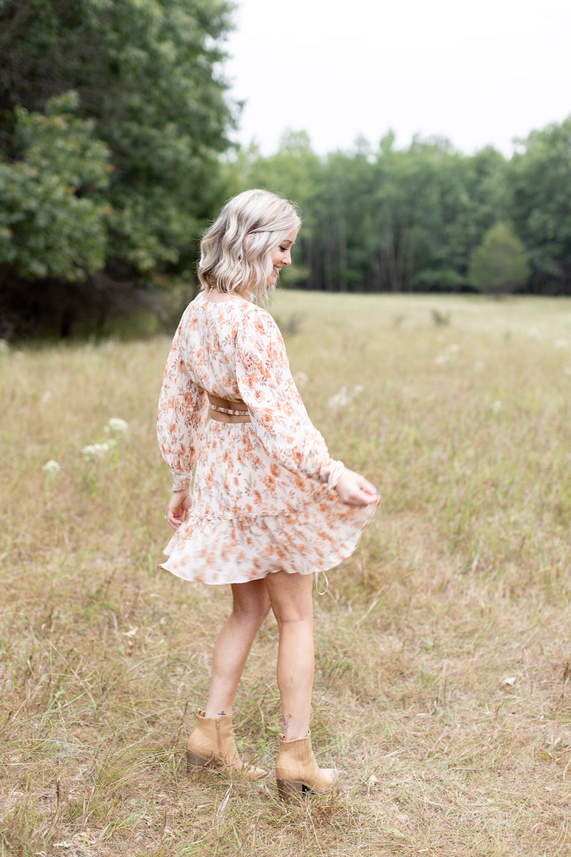 Autumn Blossom Floral Mini Dress - *LOW STOCK*