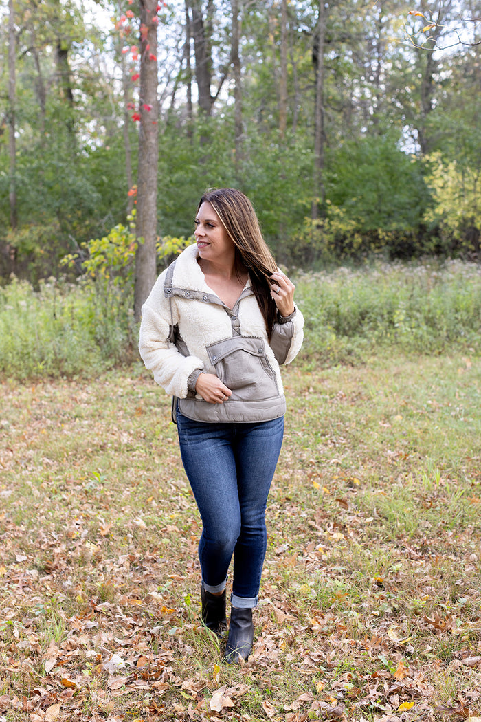 Forever Friends Cream Teddy Pullover Jacket