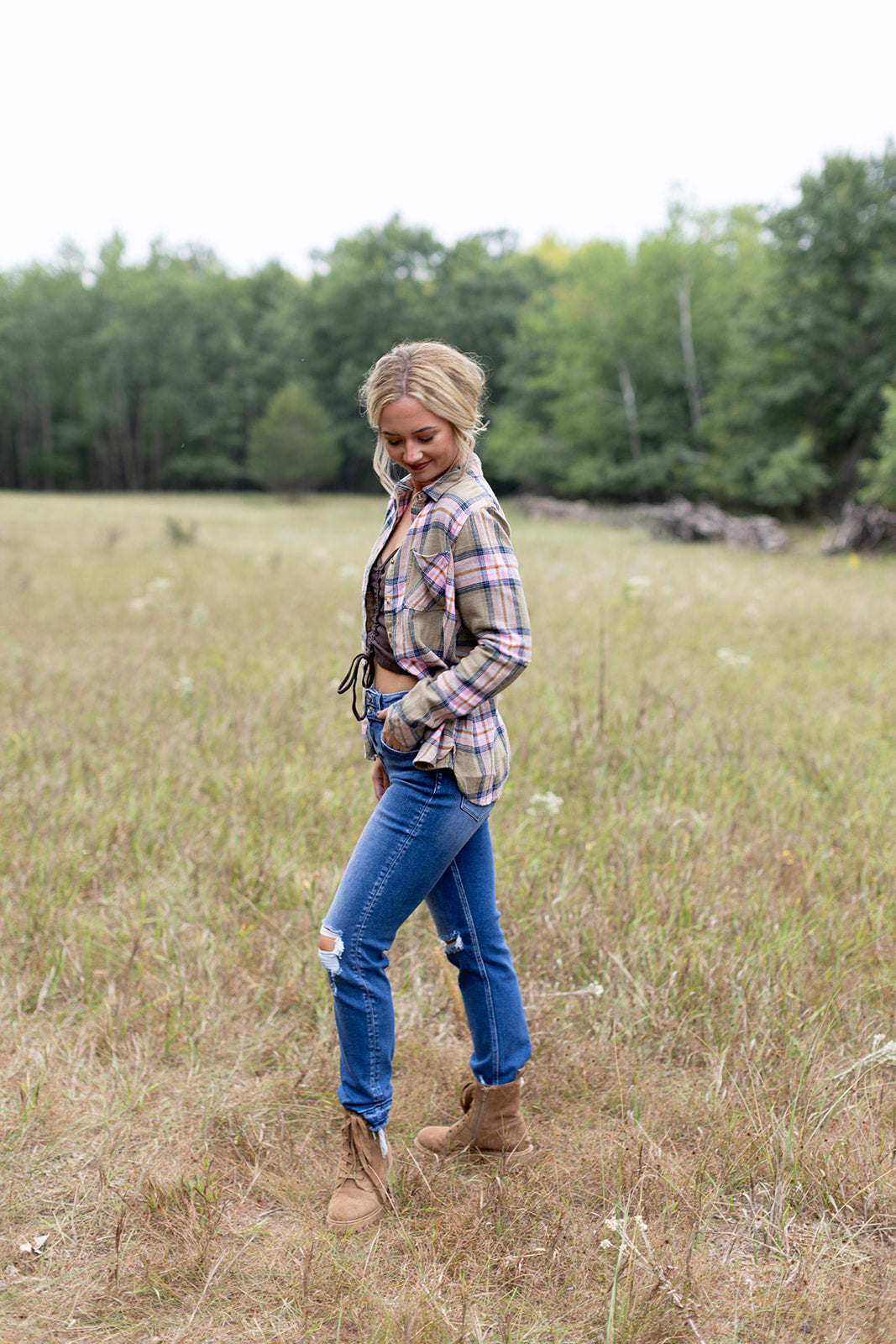 At The Bonfire Flannel Top - *1 LEFT*