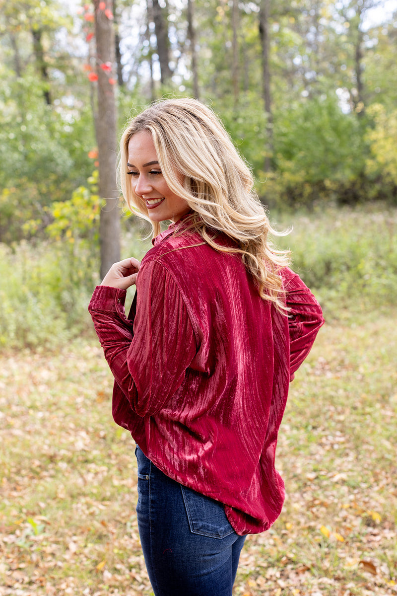 Dazzle Me Crushed Velvet Top