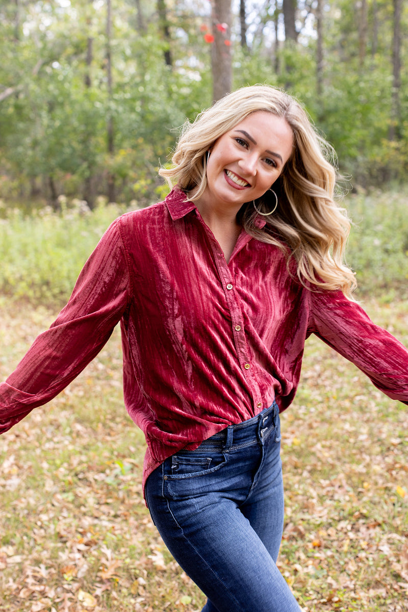 Dazzle Me Crushed Velvet Top