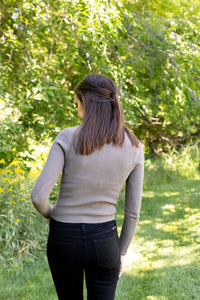 Whatever You Say Mocha Henley Top