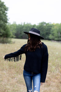 Road To Nowhere Black Fringe Sweater - *1 LEFT*