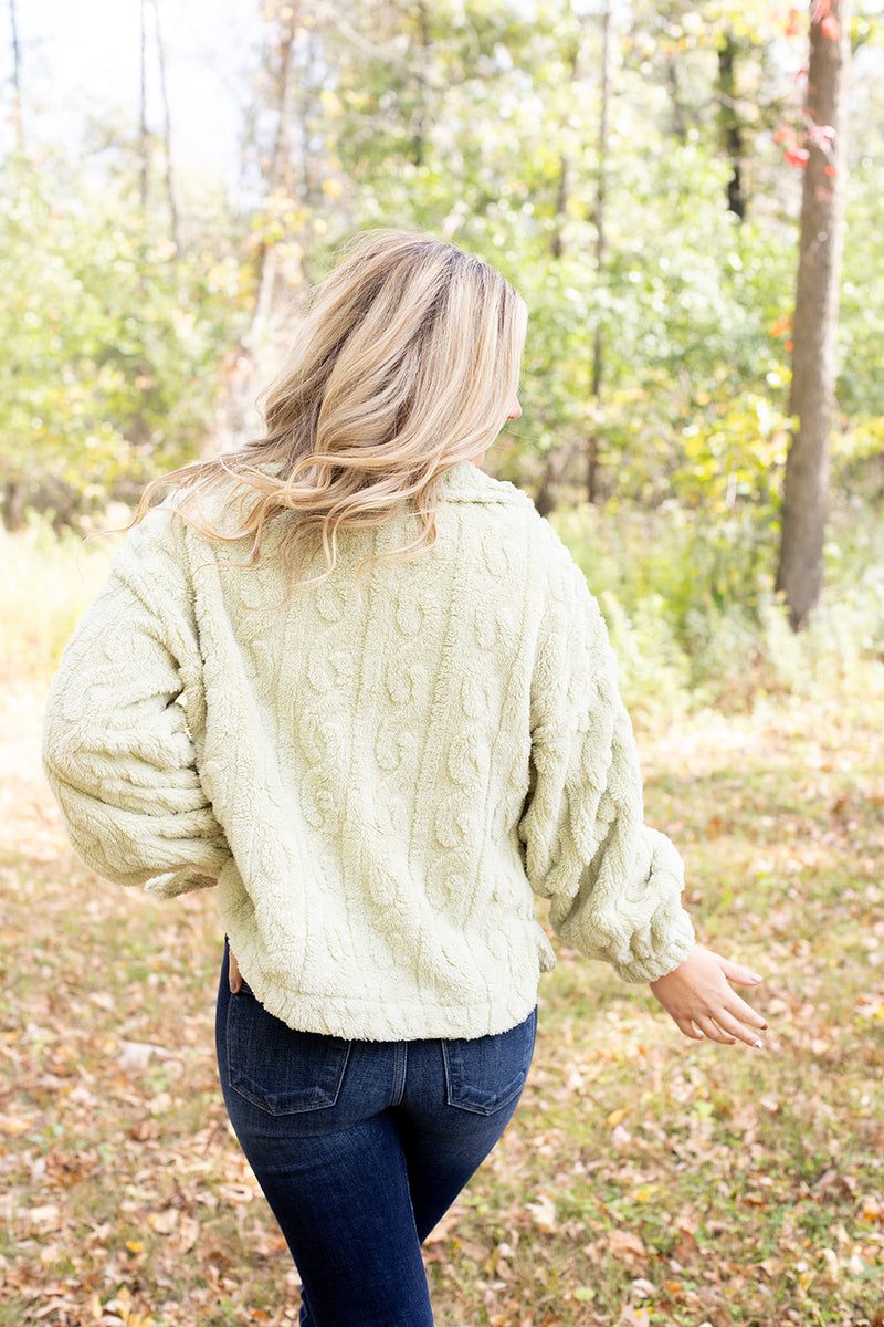 Weekend Stroll Sage Fleece Fur Jacket