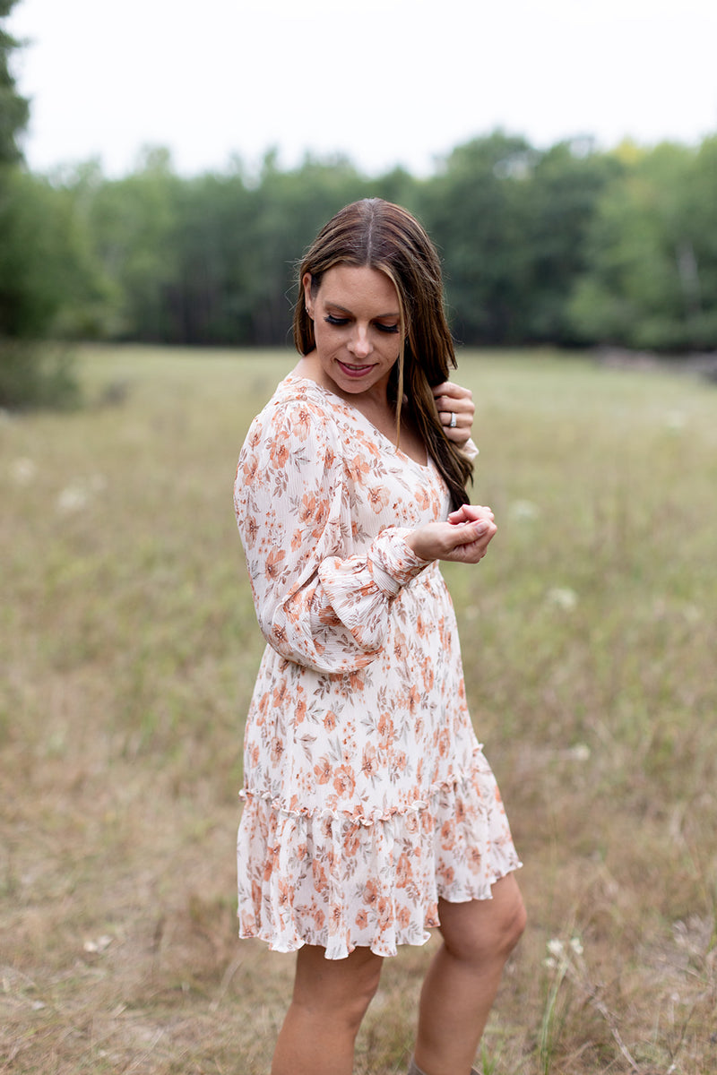 Autumn Blossom Floral Mini Dress - *LOW STOCK*