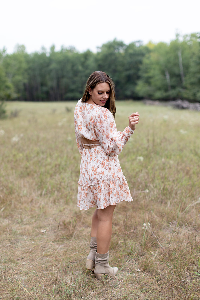 Autumn Blossom Floral Mini Dress - *LOW STOCK*