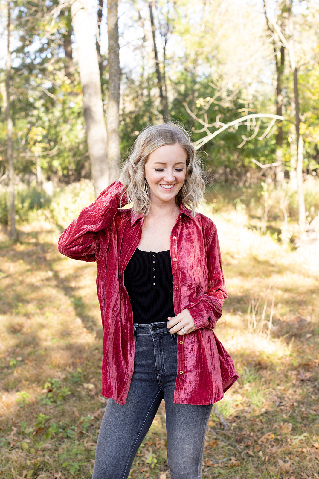 Crushed red clearance velvet jacket