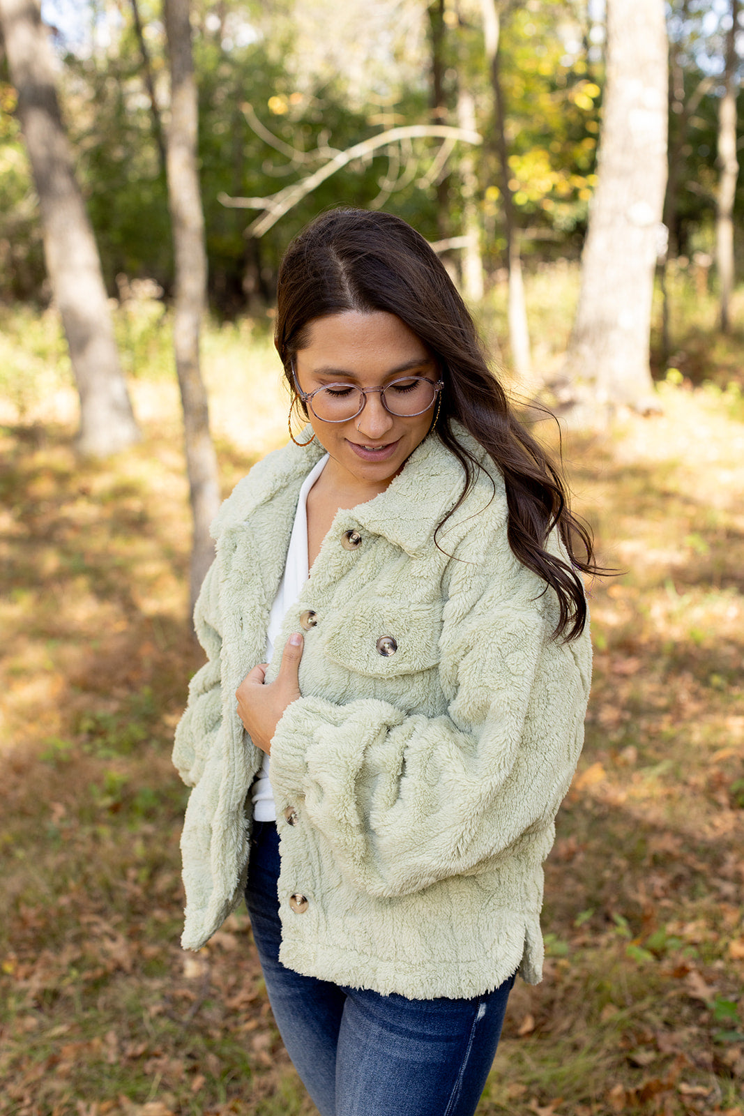 Weekend Stroll Sage Fleece Fur Jacket