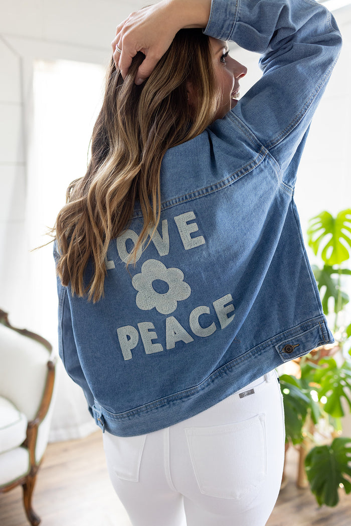 Love & Peace Denim Jacket - *1 LEFT*