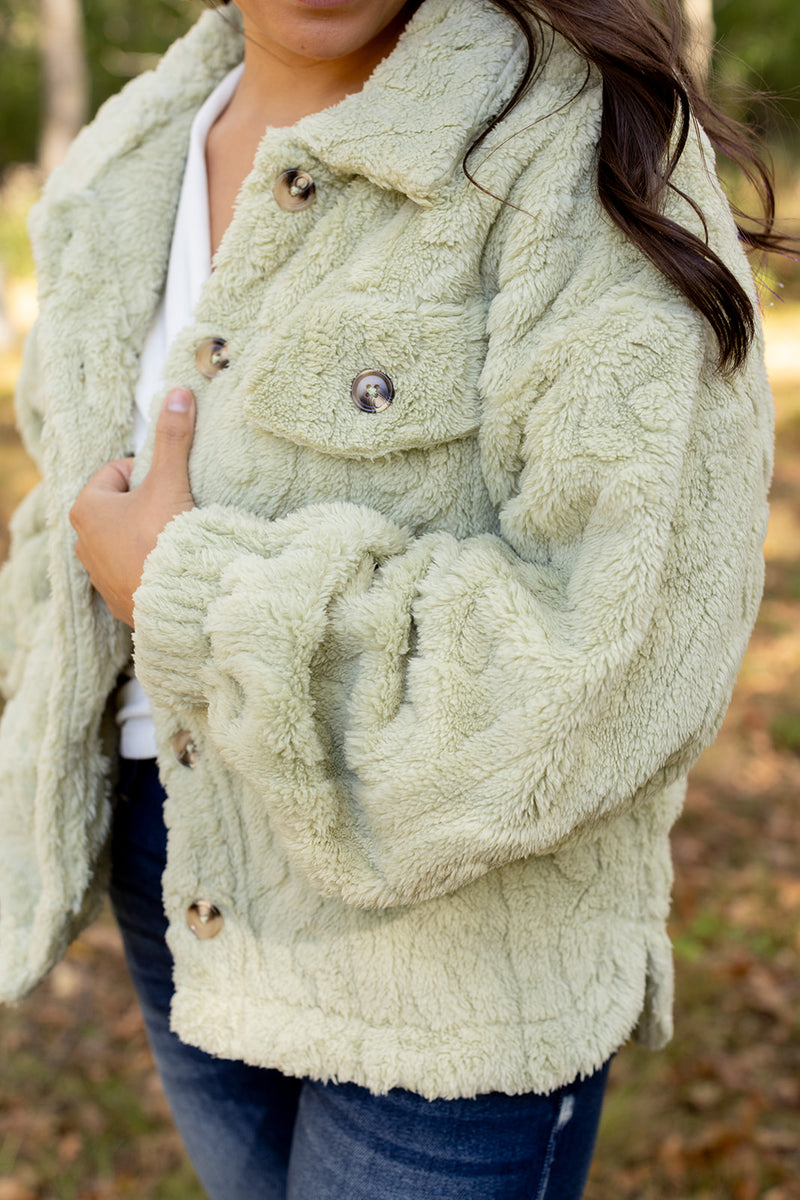 Weekend Stroll Sage Fleece Fur Jacket