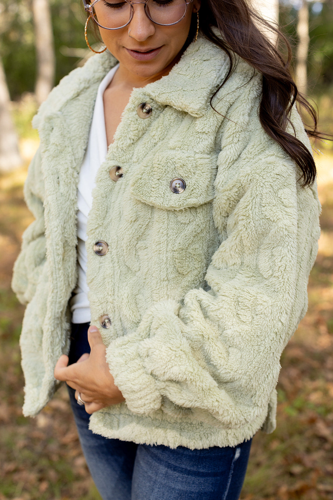 Weekend Stroll Sage Fleece Fur Jacket