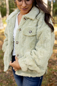 Weekend Stroll Sage Fleece Fur Jacket