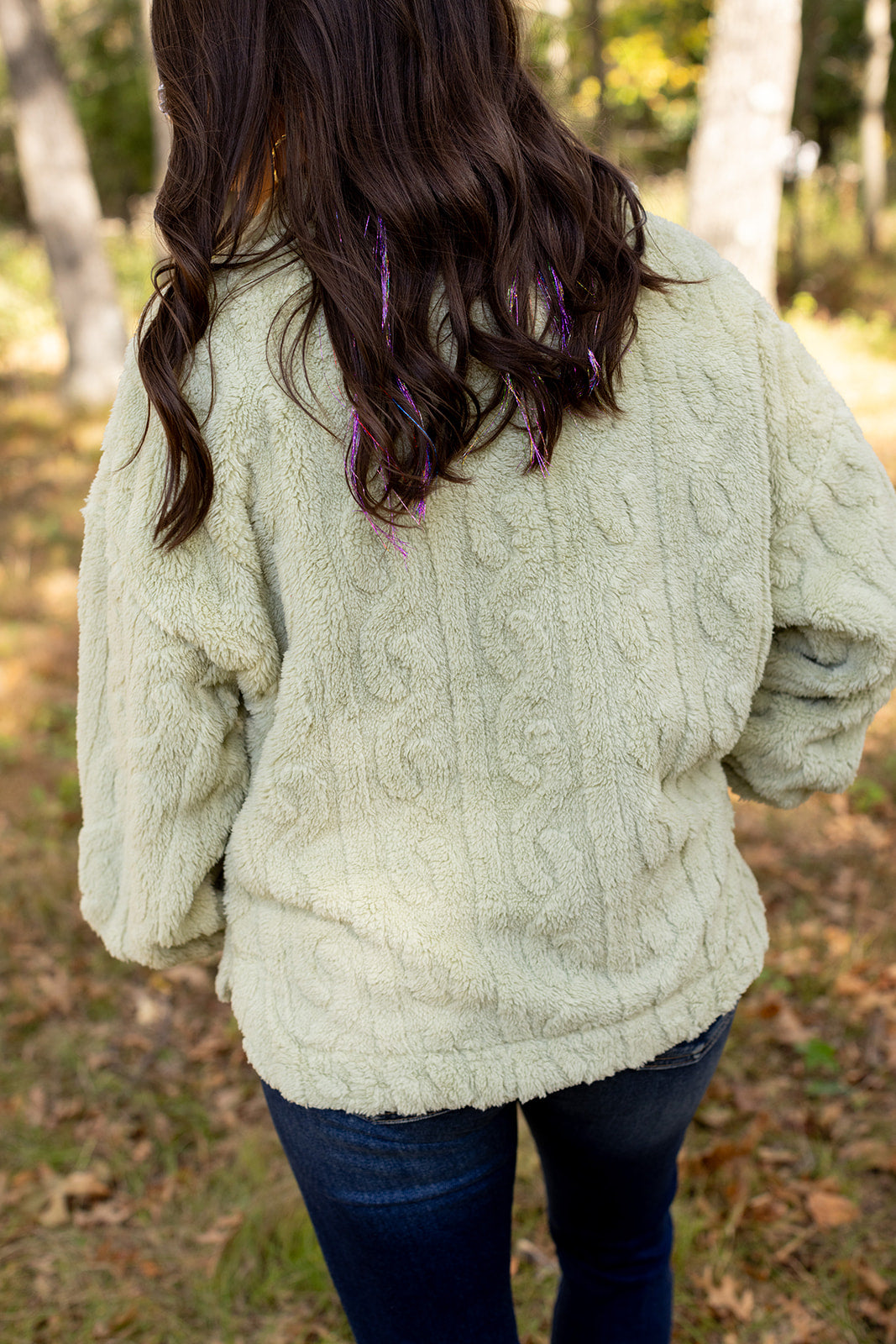 Weekend Stroll Sage Fleece Fur Jacket