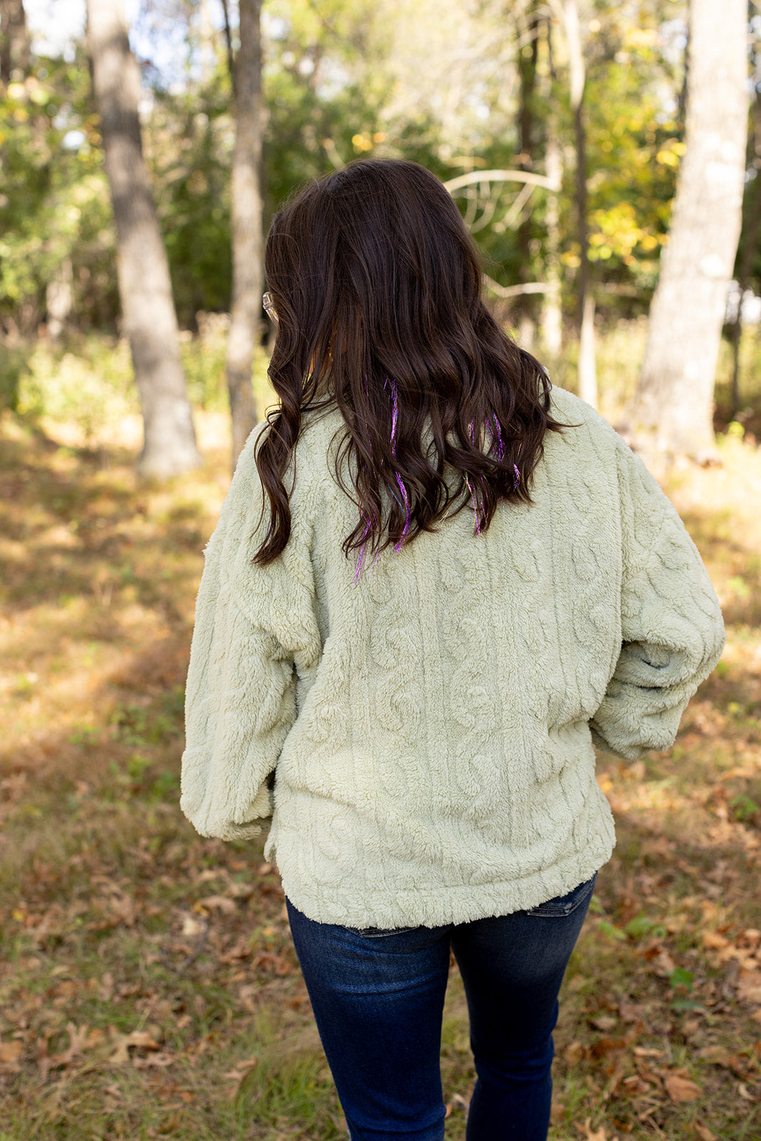 Weekend Stroll Sage Fleece Fur Jacket