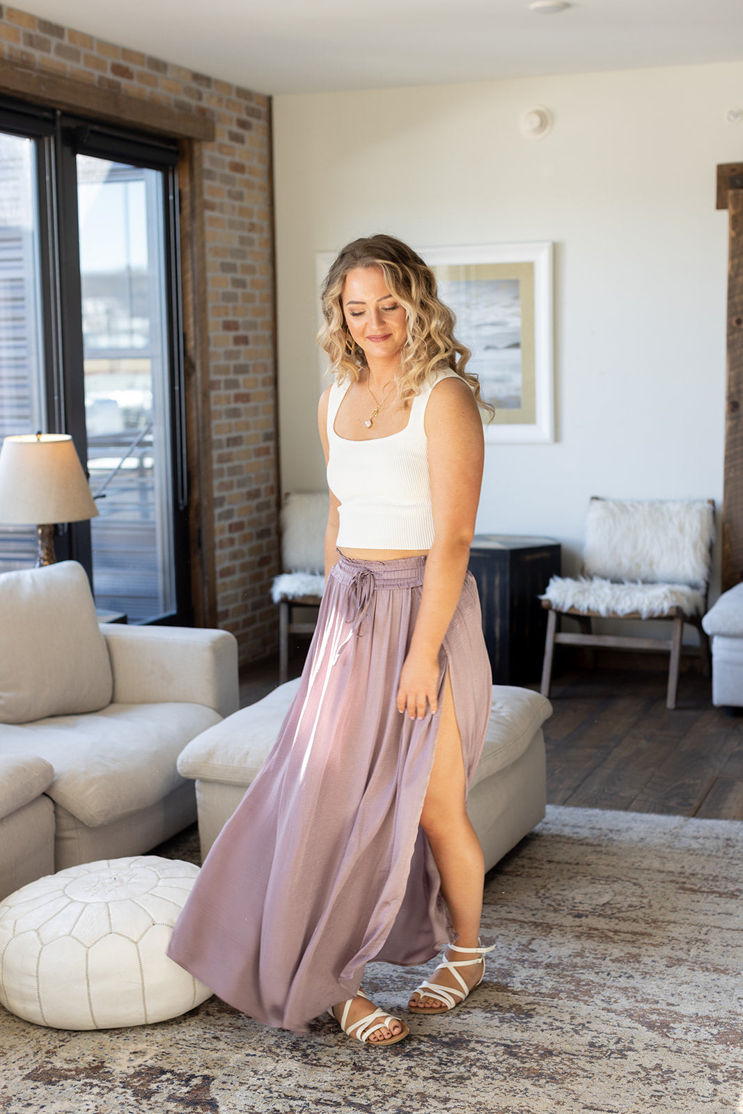 Live It Up Satin Maxi Skirt LOW STOCK