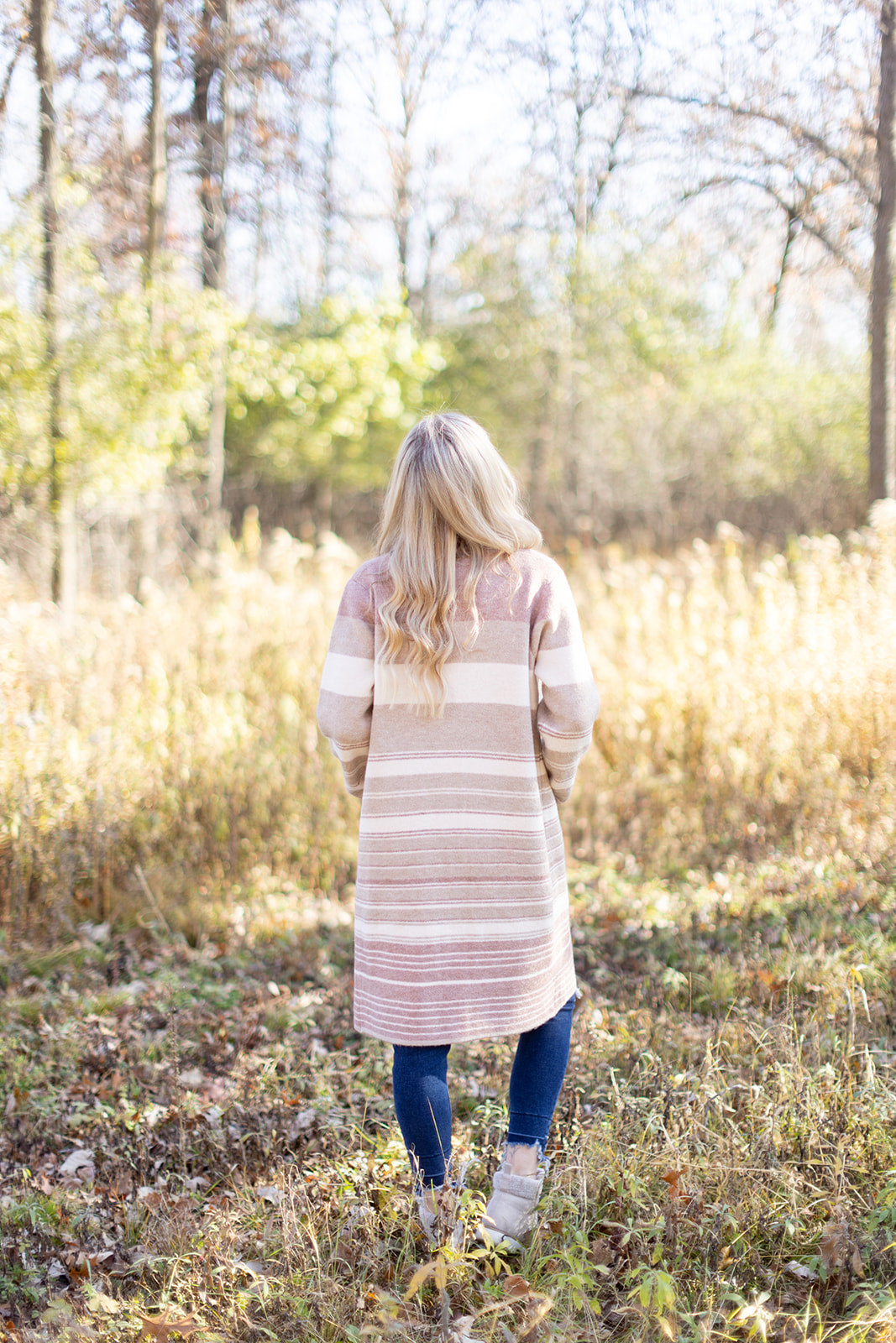 Makin' It Look Easy Taupe Stripe Heavy Cardigan - *LOW STOCK*