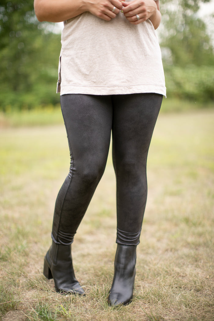 Black As Night Faux Leather Leggings - *1 LEFT*