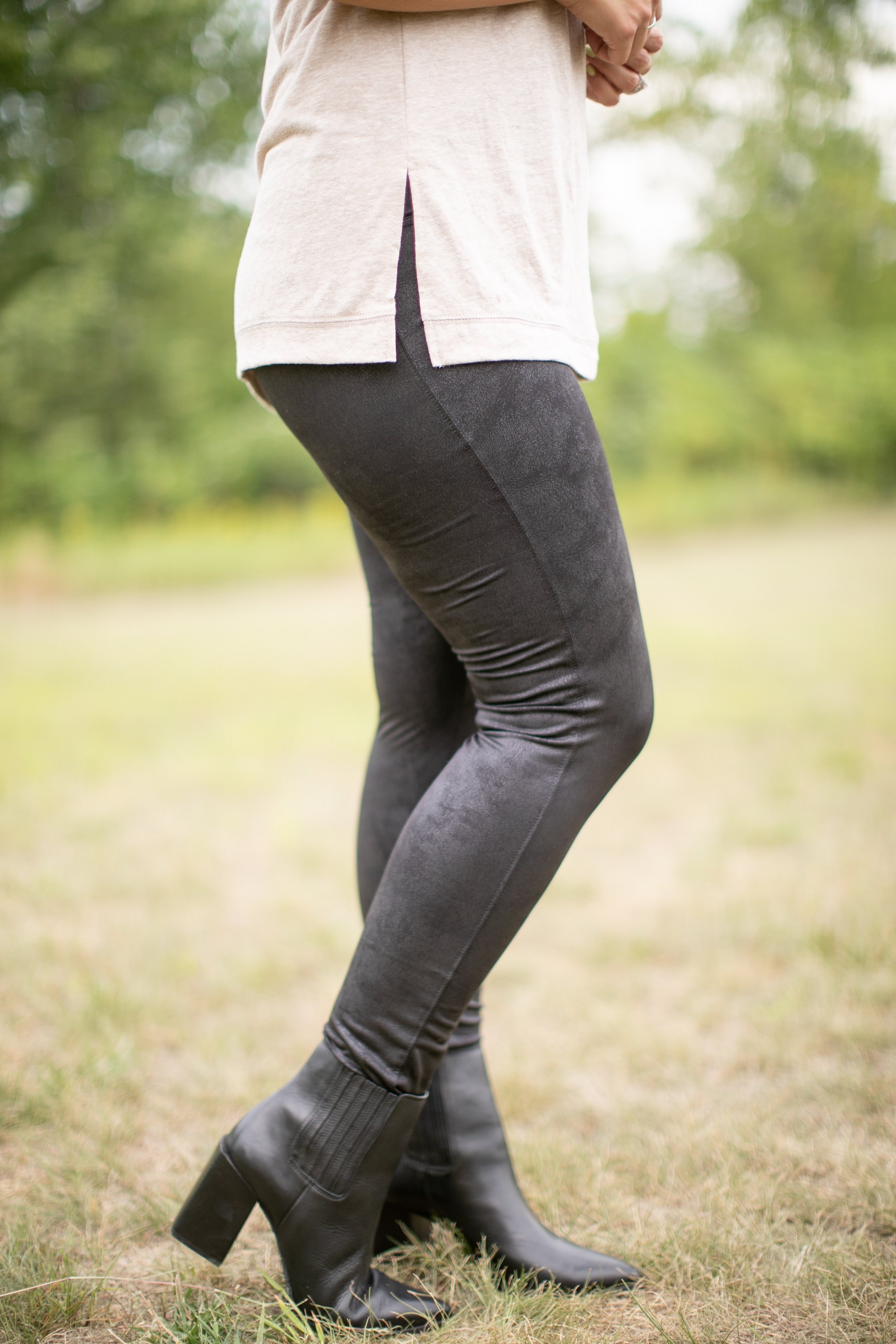 Leather on sale active leggings